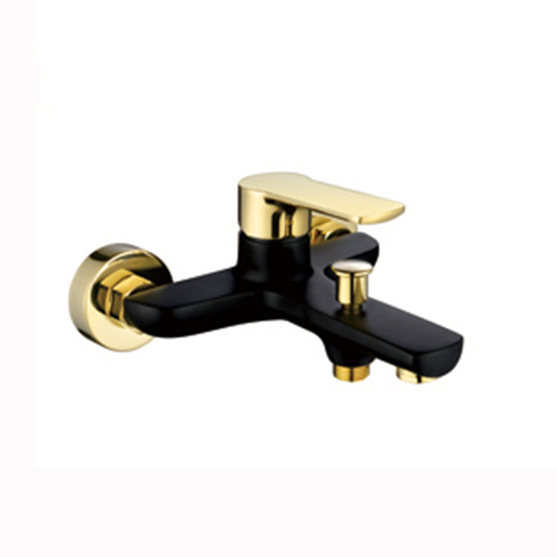 Wall Mounted Matte Black Brass Bathtub Mixer