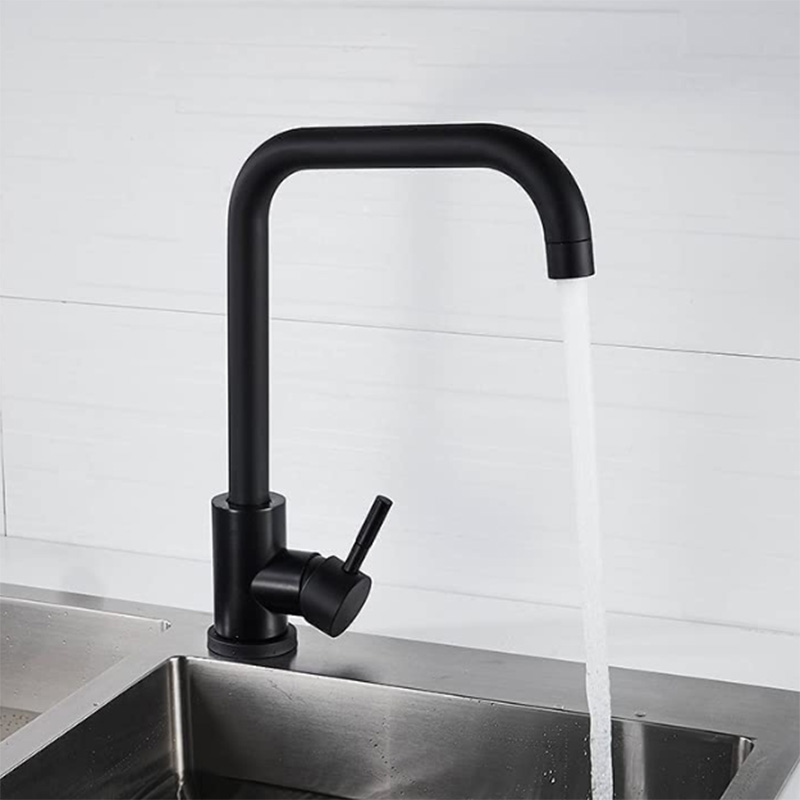 Single Handle Round Stainless Steel Basin Faucet