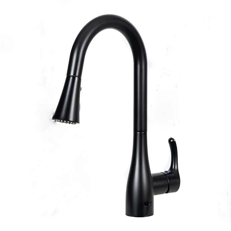 Deck Mounted Single Level Black Kitchen Water Tap