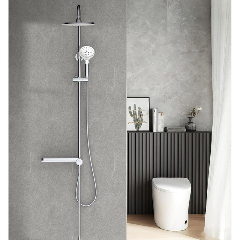 Rainfall 10 Inch Wallmount Black Shower System with Thermostatic Mixer