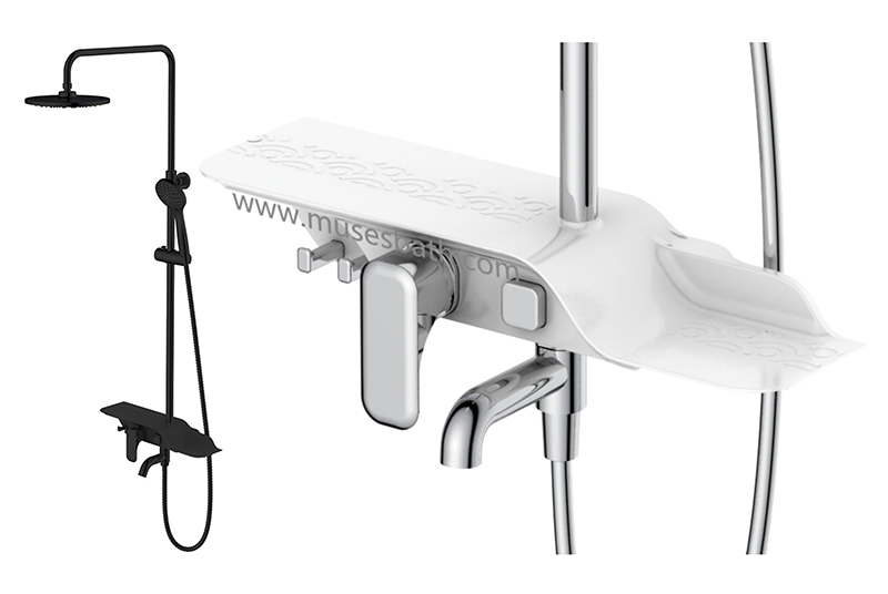 Mira mixer shower with rain shower, hand shower and spout